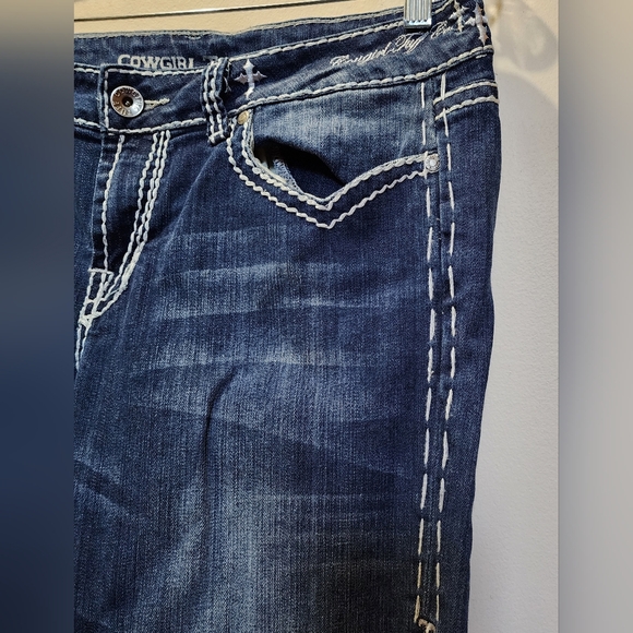 Cowgirl Tuff Co. Women's Western Jeans  - Believe It's Possible 32x31 Bootcut - Picture 5 of 16